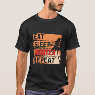 Camiseta Retro Comer Sleep Scooter Repetir el divertido Sco