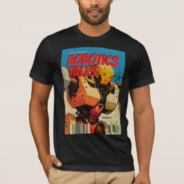 Camiseta Retro Comic Book Cover Robot Graphic