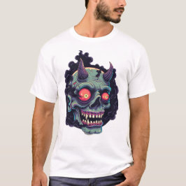Camiseta Retro Comic Style Monster Skull