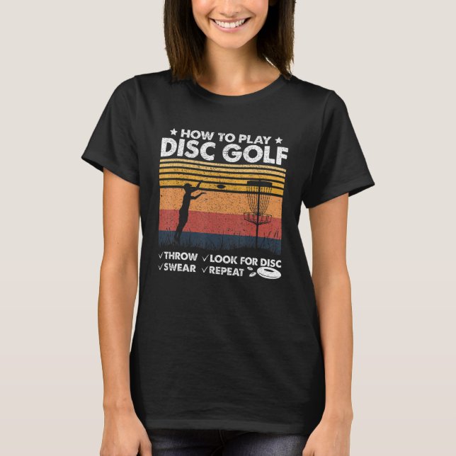 Camiseta Retro Cómo Jugar El Golf De Disco Lanzar Barrido B (Anverso)