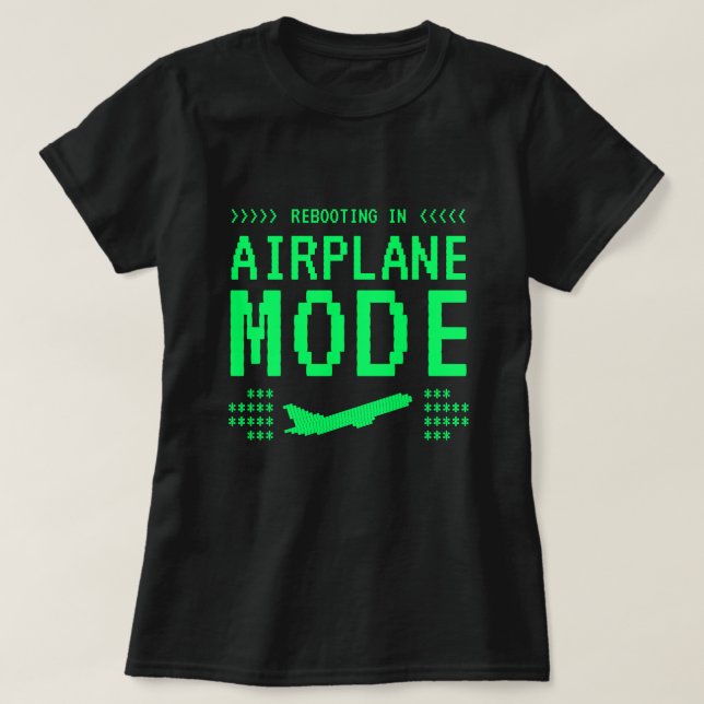 Camiseta Retro Computer Style Airplane Mode T-Shirt (Diseño del anverso)