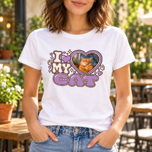 Camiseta Retro con Corazón y Foto de Mascota Perso