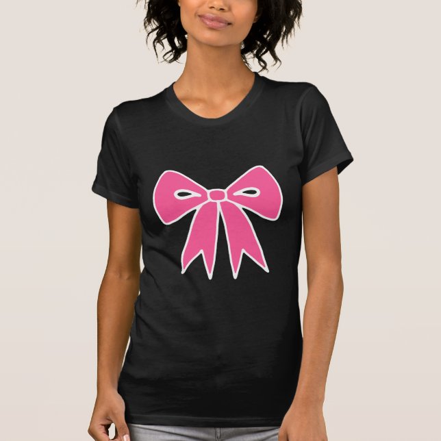 Camiseta Retro con Lazo Rosa (Anverso)
