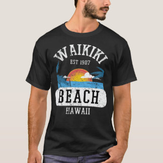 Camiseta Retro Cool Waikiki Beach Hawaii Island beachball k