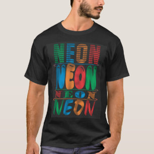 Camiseta Retro, Cool y llamativo neón