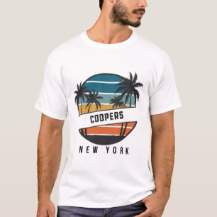 Camiseta Retro Coopers Beach Nueva York Surfboard Surfing _