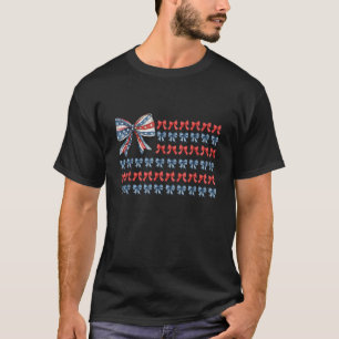 Camiseta Retro Coquette dobla bandera estadounidense Patrio