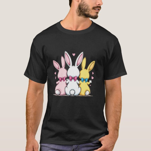 Camiseta Retro Coquette Easter Bunny Bow Cute Coquette Bunn (Anverso)