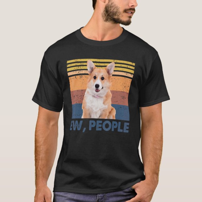 Camiseta Retro Corgi Ew, People Corgi ama al perro (Anverso)