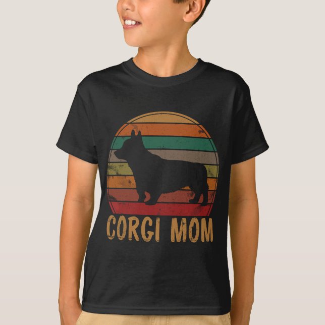 Camiseta Retro Corgi Mamá Regalo Perro Madre Mascota Corgi  (Anverso)