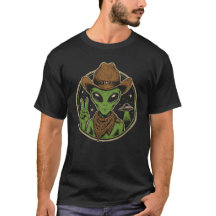 Retro Cowboy Alien Signo de Paz Vintage Oeste Espa