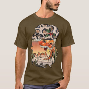 Camiseta Retro Cowboy Hat Santa Claus Desert Western Merry 