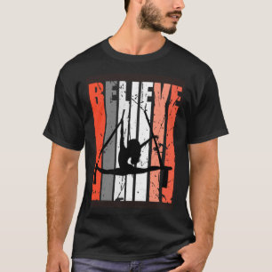 Camiseta Retro cree que la bailarina aerialista seda Naranj