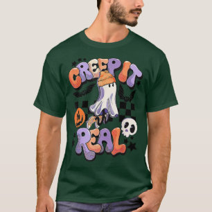 Camiseta Retro Creep It Real Halloween Funny Pumpkin Boo Gh