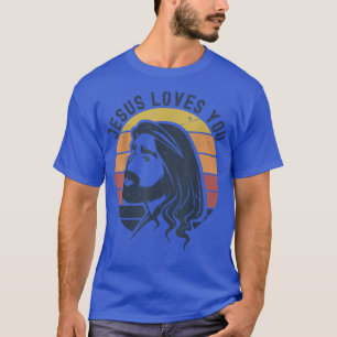 Camiseta Retro Cristiano Jesús te ama Dios mantiene su prom