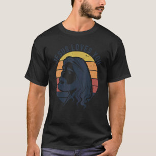 Camiseta Retro Cristiano Jesús te ama Dios mantiene su prom