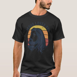 Camiseta Retro Cristiano Jesús te ama Dios mantiene su prom
