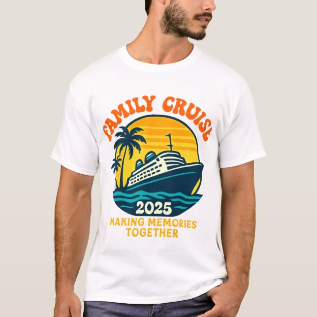 Camiseta Retro Cruise Shirt Family Vacation 2025 (Anverso)