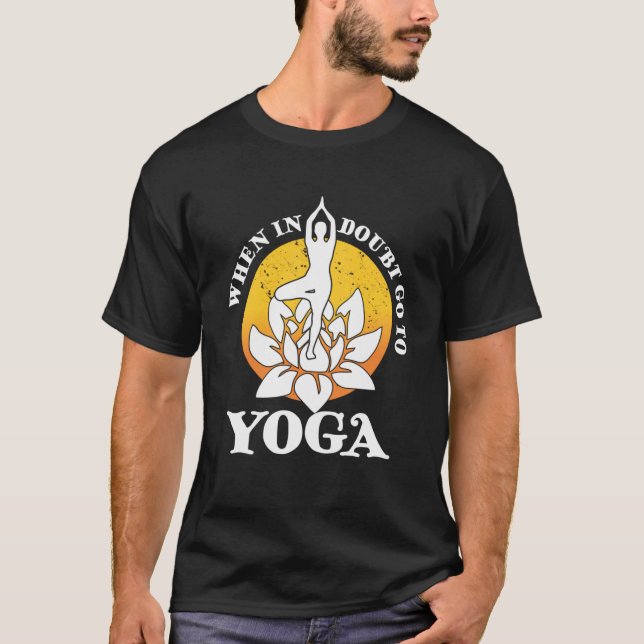 Camiseta Retro Cuando Dudas Ir A Meditación De Yoga Para Ho (Anverso)
