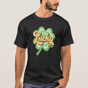 Camiseta Retro Cuatro Leaf Clover Lucky Green Shamrock St P