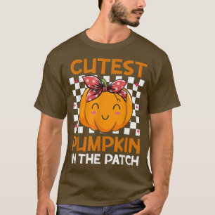 Camiseta Retro Cutest Pumpkin In The Patch Halloween Groovy