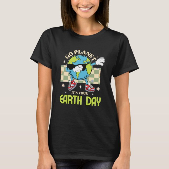 Camiseta Retro Dabbing Go Planet Earth Day Teachers Kids Bo (Anverso)