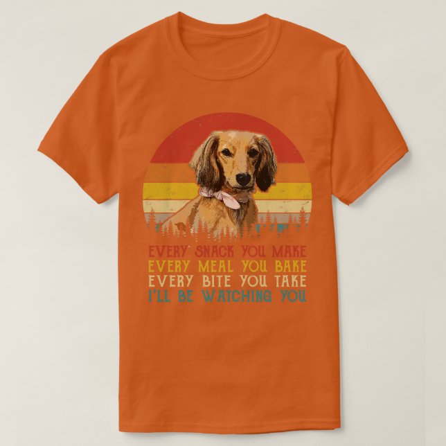 Camiseta Retro Dachshund Cada Tentempié Que Haces Cada Comi (Diseño del anverso)
