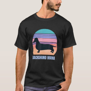 Camiseta Retro Dachshund Mama Doxie Dueño De Perro Madre Si