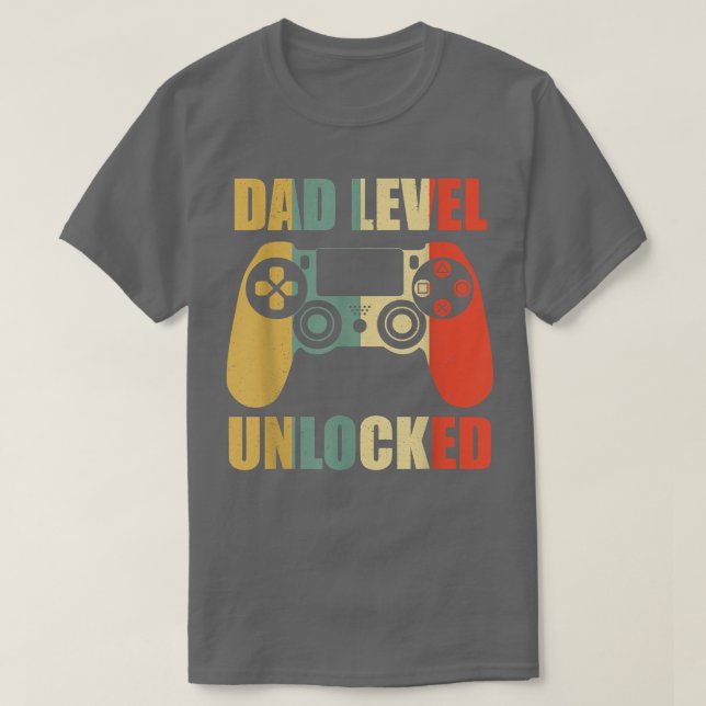Camiseta Retro Dad Level Unlocked New Daddy Gaming Lover Fa (Diseño del anverso)