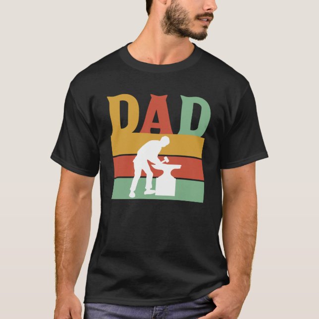 Camiseta Retro Dad Padre Blacksmith Hoof Blacksmith Crafth (Anverso)