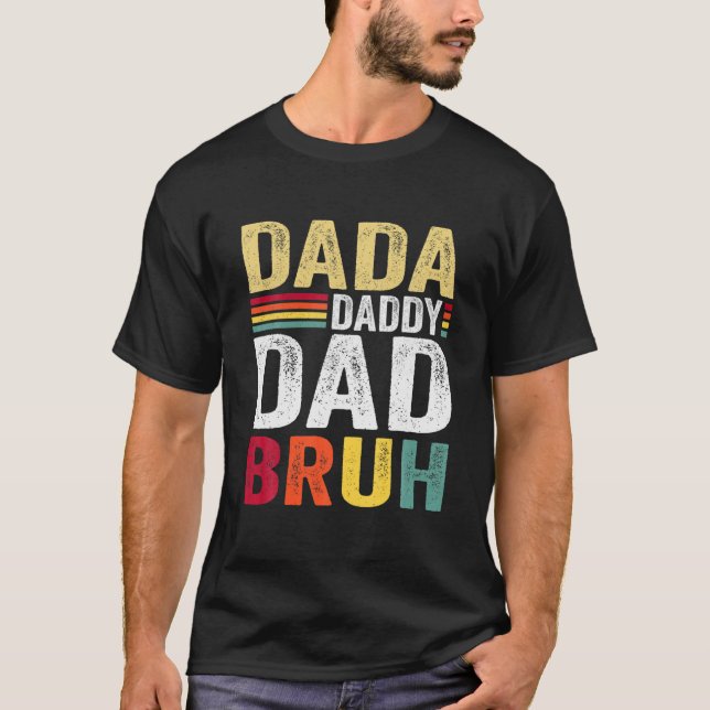 Camiseta Retro Dada Daddy Dad Dad Papá Bruh Familia Feliz P (Anverso)