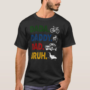 Camiseta Retro Dada Daddy Dad Papá Bruh Motocicleta del Día