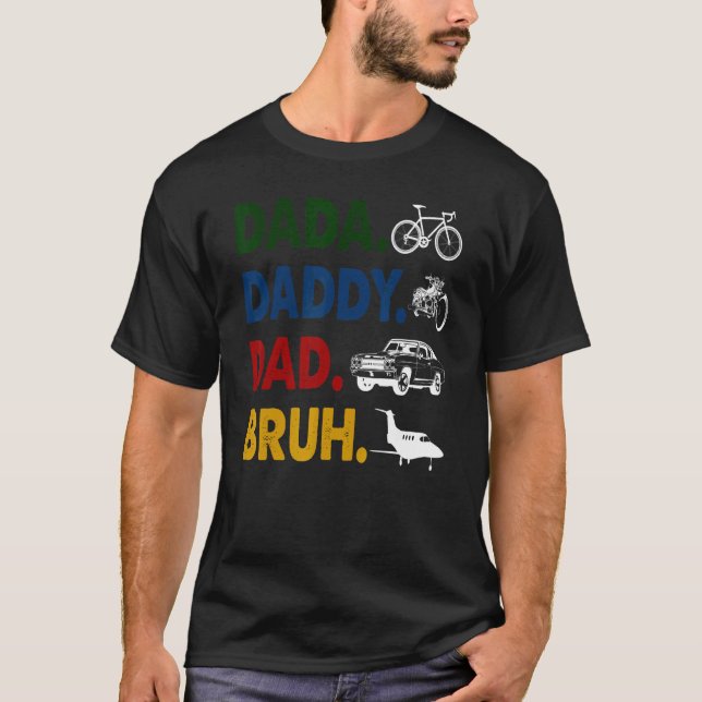 Camiseta Retro Dada Daddy Dad Papá Bruh Motocicleta del Día (Anverso)