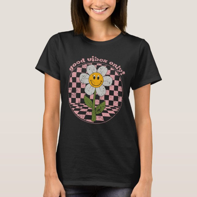 Camiseta Retro Daisy de los años 70 | Sólo buenas vibracion (Anverso)