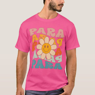 Camiseta Retro Daisy Groovy Colorful Paraprofesional Primer