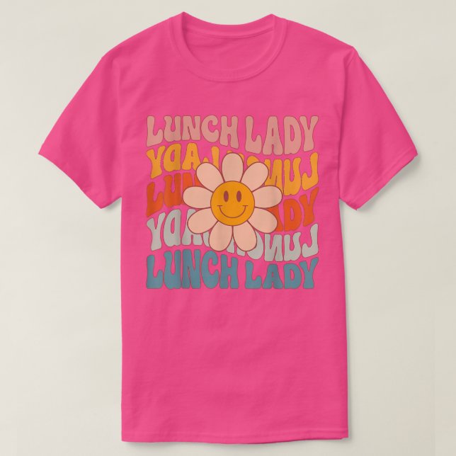 Camiseta Retro Daisy Groovy Lunch Lady Cafeteria Primera 10 (Diseño del anverso)