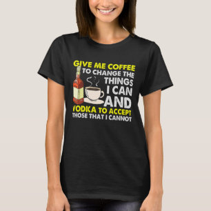 Camiseta Retro Dame Café Bebiendo Café Vodka
