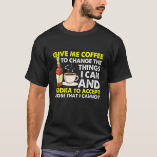 Camiseta Retro Dame Café Bebiendo Café Vodka
