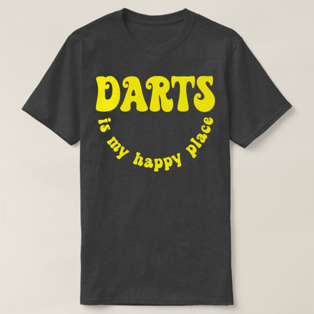 Camiseta Retro Darts es mi feliz lugar Darts Player (Diseño del anverso)
