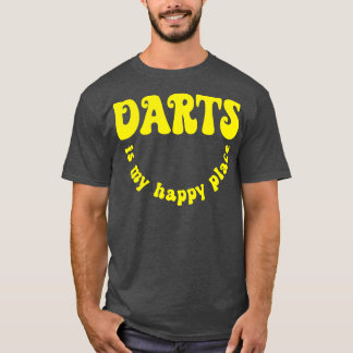 Camiseta Retro Darts es mi feliz lugar Darts Player