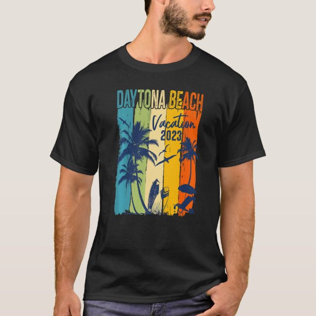 Camiseta Retro Daytona Beach 2023 Florida Family Vacation G (Anverso)