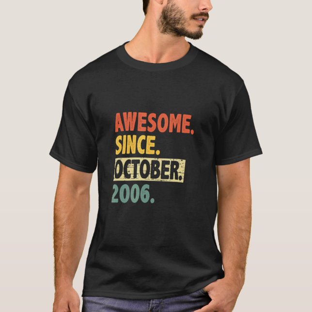 Camiseta Retro de 16 años de edad increíble desde octubre (Anverso)