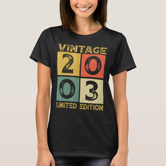 Camiseta Retro de 19 años 2003 19º cumpleaños (Anverso)