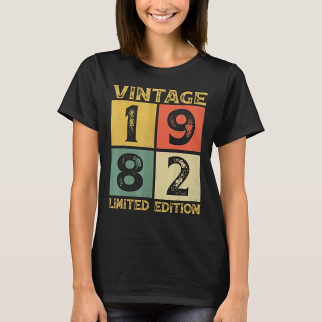 Camiseta Retro de 40 años 1982 40º cumpleaños (Anverso)