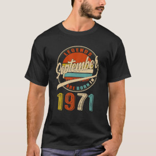 Camiseta Retro De 50 Años Septiembre De 1971 Vintage 50Th B