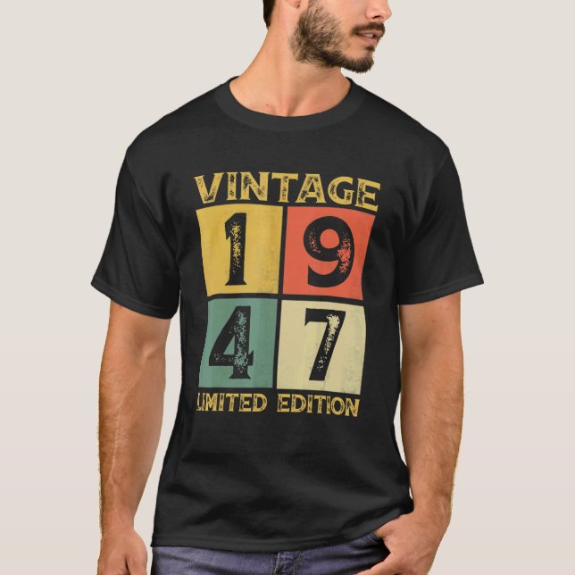 Camiseta Retro de 75 años 1947 75º cumpleaños (Anverso)