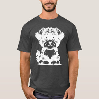 Camiseta Retro de amigo de retrato de perro lindo