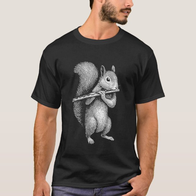 Camiseta Retro de Animal Tocando Instrumento Vinta (Anverso)