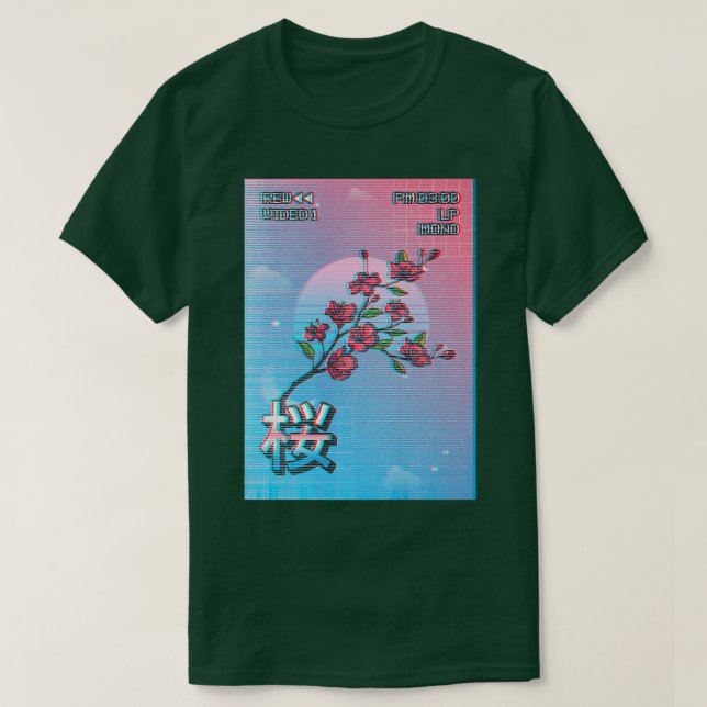 Camiseta Retro de árbol sakura con flores de cerezo (Diseño del anverso)
