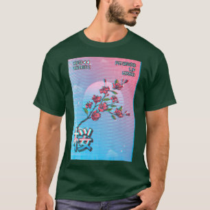 Camiseta Retro de árbol sakura con flores de cerezo